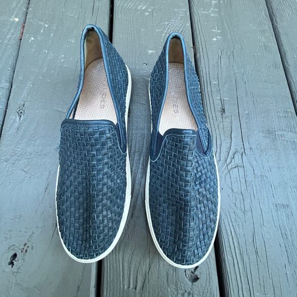 J/SLIDES Shoes - J/Slides Calina Navy Woven Leather Slip-On Sneakers Size 8